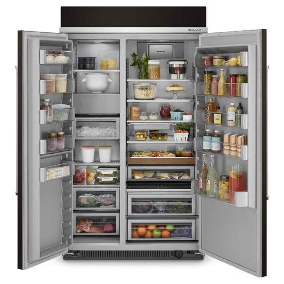 Kitchenaid® 30 Cu. Ft. 48" Built-In Side-by-Side Refrigerator with PrintShield™ Finish KBSN708MBS