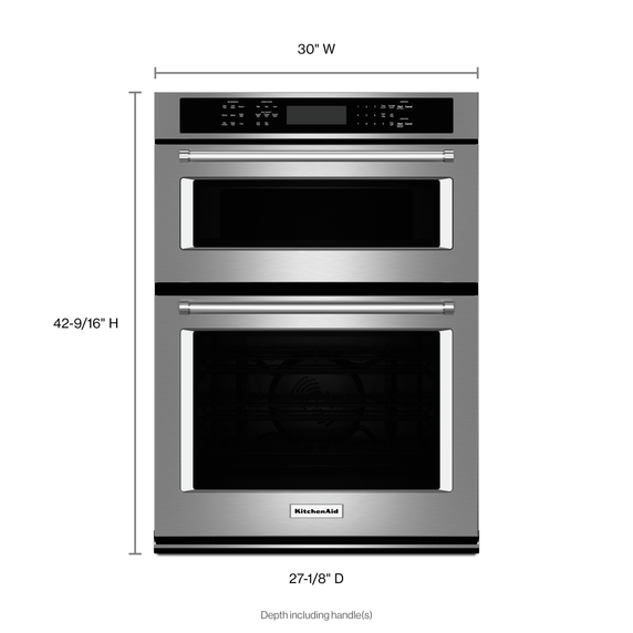 Kitchenaid® 30 Combination Wall Oven with Even-Heat™  True Convection (Lower Oven) KOCE500ESS