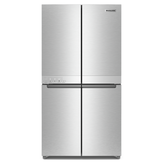 Kitchenaid® 19.4 cu. ft. 36-inch wide Counter-Depth 4-Door Refrigerator with PrintShield™ Finish KRQC506MPS