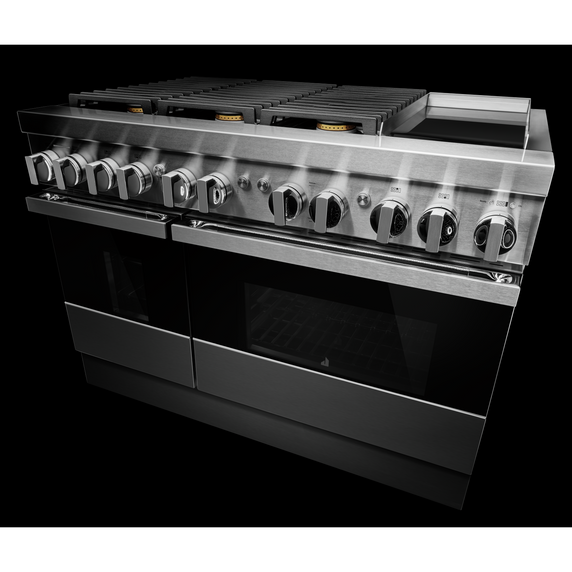 Jennair® NOIR™ 48 Dual-Fuel Professional Range with Chrome-Infused Griddle JDRP548HM