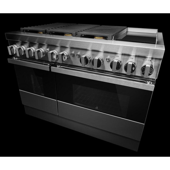 Jennair® NOIR™ 48" Dual-Fuel Professional Range with Chrome-Infused Griddle JDRP548HM