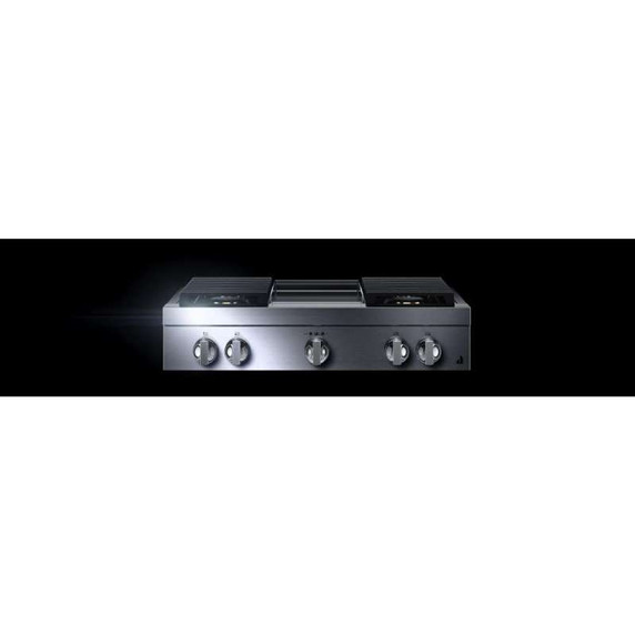 Jennair® 36" NOIR™ Gas Professional-Style Rangetop with Chrome-Infused Griddle JGCP536HM
