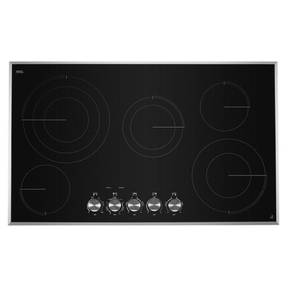 Jennair® 36" Lustre Stainless Radiant Glass Cooktop with Halo-Effect Knobs JEC3536HS