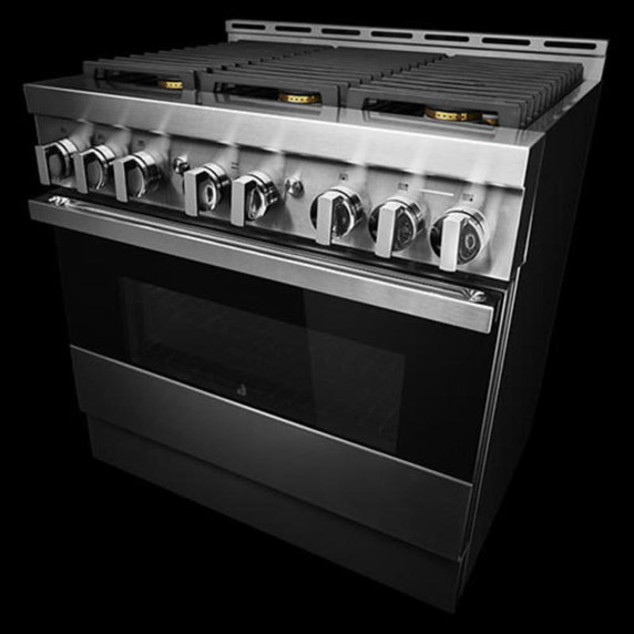 Jennair® 36" NOIR™ Gas Professional-Style Range JGRP436HM