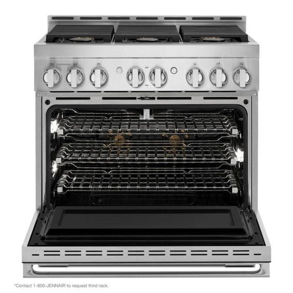 Jennair® 36" NOIR™ Gas Professional-Style Range JGRP436HM