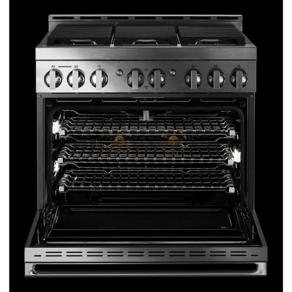 Jennair® 36" NOIR™ Gas Professional-Style Range JGRP436HM