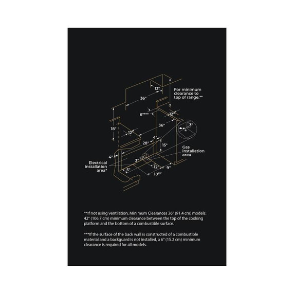 Jennair® 36" NOIR™ Gas Professional-Style Range with Chrome-Infused Griddle JGRP536HM