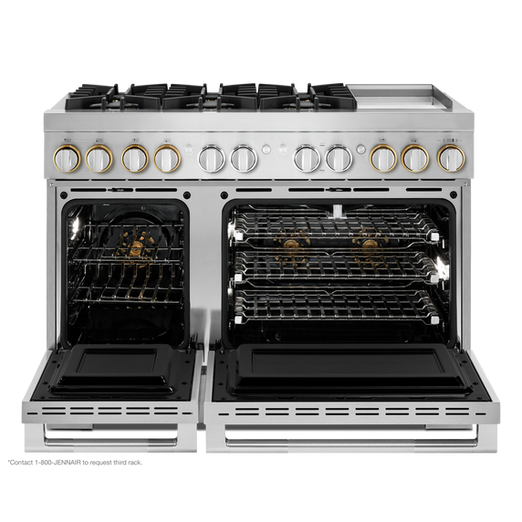 Jennair® RISE™ 48 Dual-Fuel Professional Range with Chrome-Infused Griddle JDRP548HL