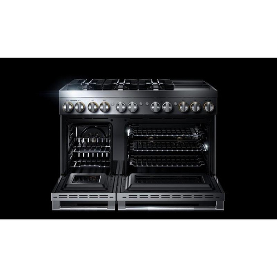 Jennair® 48" RISE™ Dual-Fuel Professional-Style Range with Chrome-Infused Griddle JDRP548HL