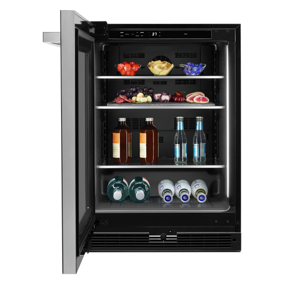 Jennair® 24 NOIR™ Under Counter Glass Door Refrigerator, Left Swing JUGFL242HM