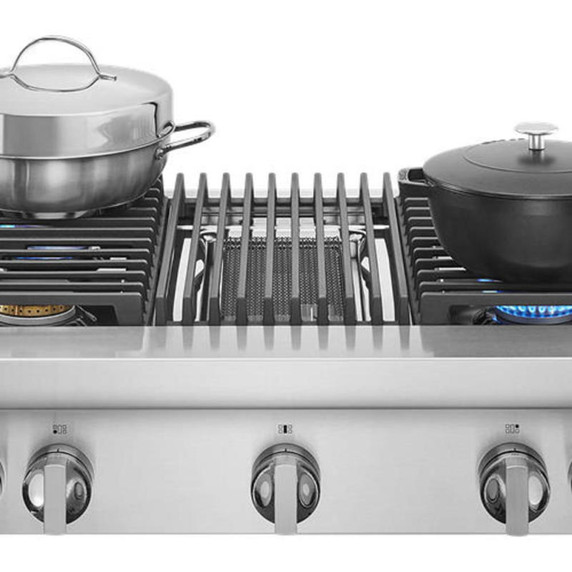 Jennair® 36" NOIR™ Gas Professional-Style Rangetop with Gas Grill JGCP636HM