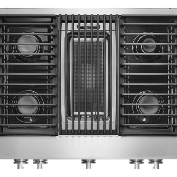 Jennair® 36" NOIR™ Gas Professional-Style Rangetop with Gas Grill JGCP636HM