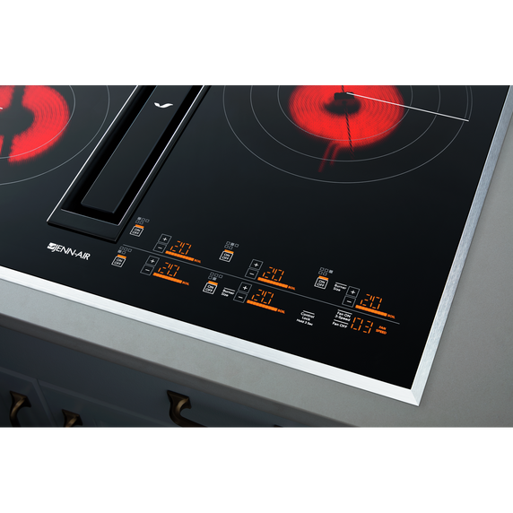 Jennair® 36 Oblivion Glass Electric Radiant Downdraft Cooktop with Tap Touch Controls JED4536KB