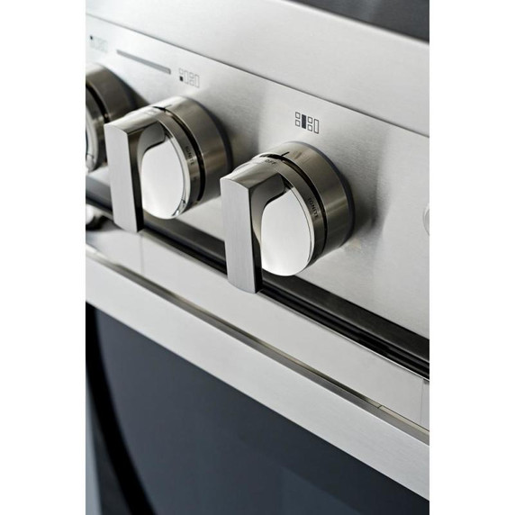 Jennair® NOIR™ 48" Dual-Fuel Professional Range with Chrome-Infused Griddle and Gas Grill JDRP748HM