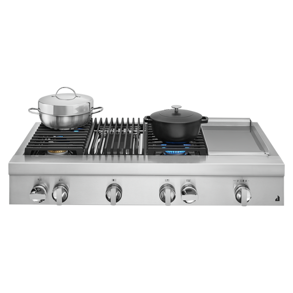 Jennair® NOIR™ 48 Gas Professional-Style Rangetop with Chrome-Infused Griddle and Grill JGCP748HM