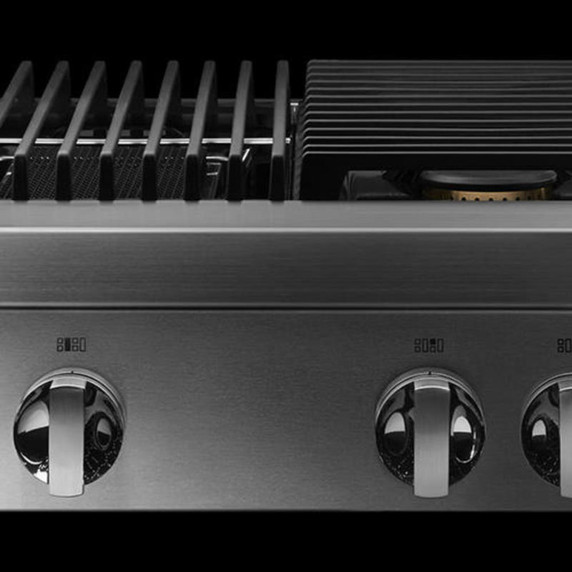 Jennair® 48" NOIR™ Gas Professional-Style Rangetop with Chrome-Infused Griddle and Gas Grill JGCP748HM