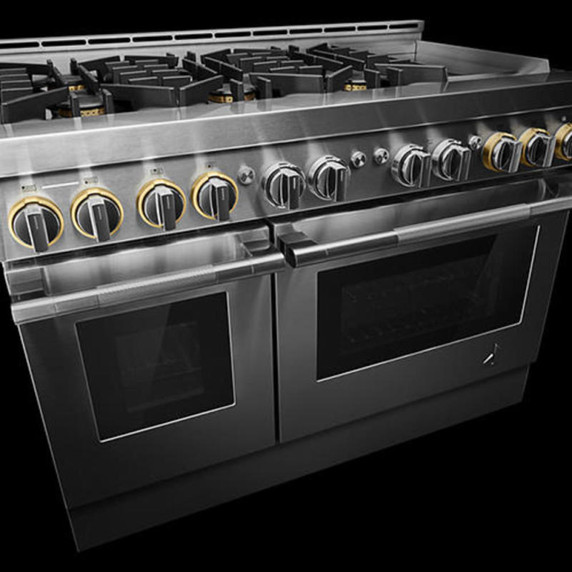 Jennair® 48" RISE™ Gas Professional-Style Range with Chrome-Infused Griddle JGRP548HL