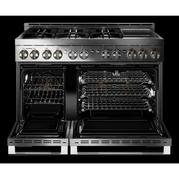 Jennair® 48" RISE™ Gas Professional-Style Range with Chrome-Infused Griddle JGRP548HL