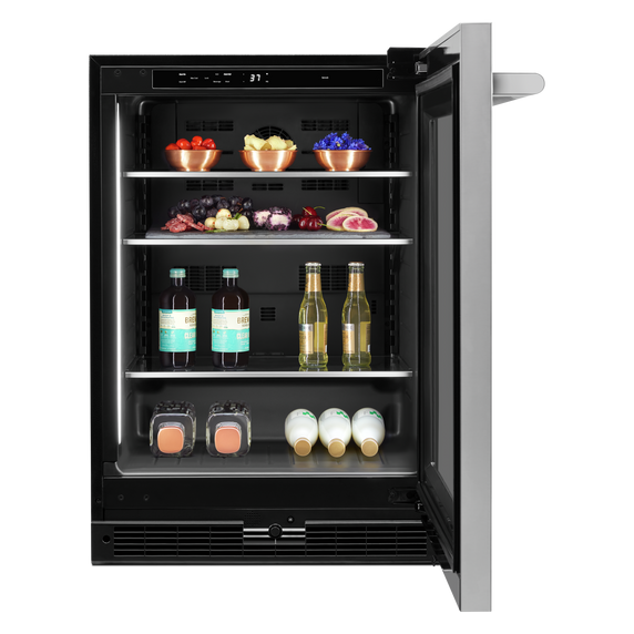 Jennair® RISE™ 24  Under Counter Glass Door Refrigerator, Right Swing JUGFR242HL