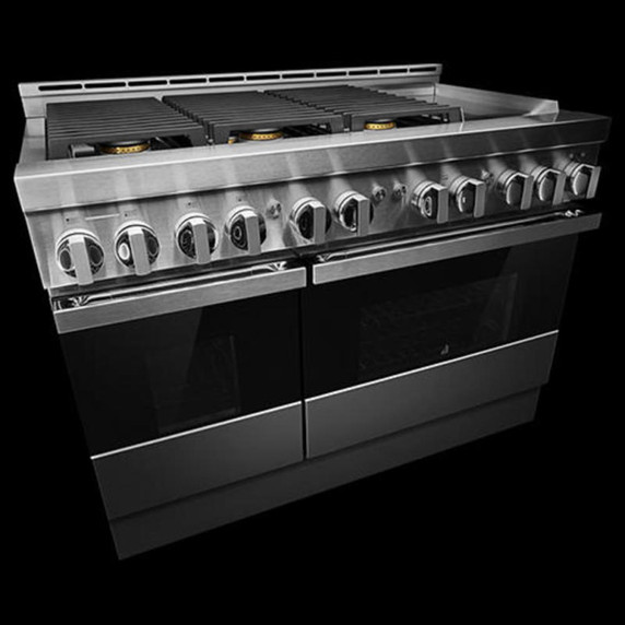 Jennair® 48" NOIR™ Gas Professional-Style Range with Chrome-Infused Griddle JGRP548HM