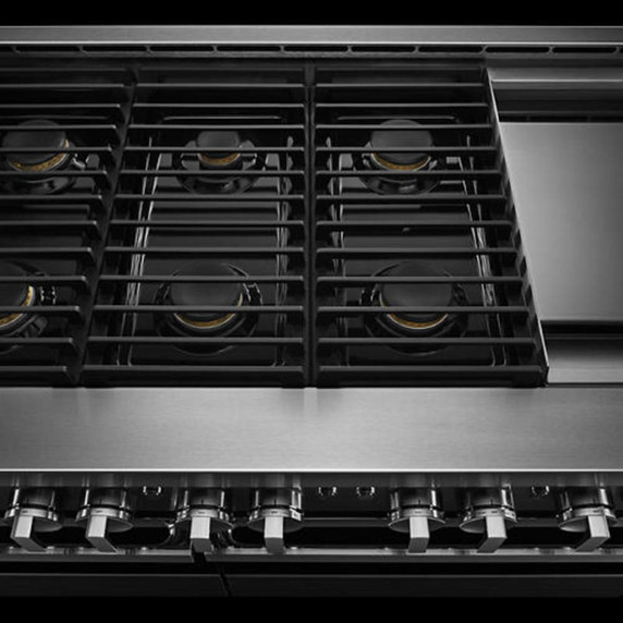Jennair® 48" NOIR™ Gas Professional-Style Range with Chrome-Infused Griddle JGRP548HM