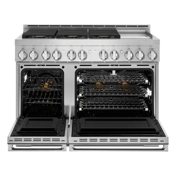 Jennair® 48 NOIR™ Gas Professional-Style Range with Chrome-Infused Griddle JGRP548HM