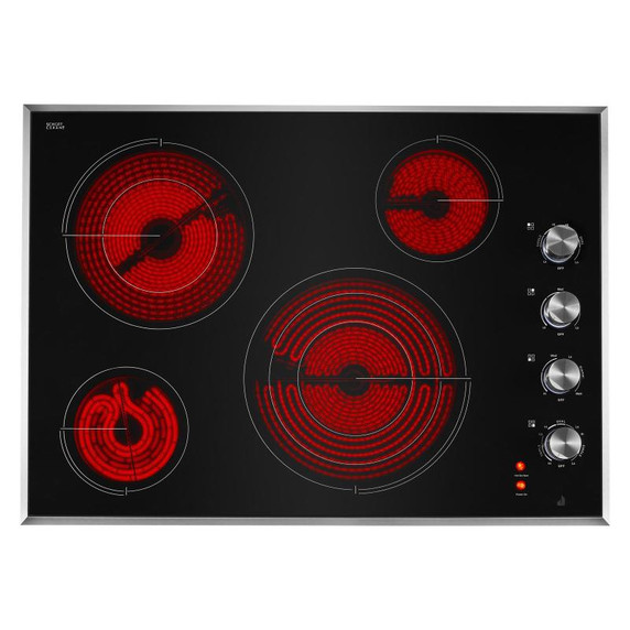 Jennair® 30"  Lustre Stainless Radiant Glass Cooktop with Halo-Effect Knobs JEC3430HS