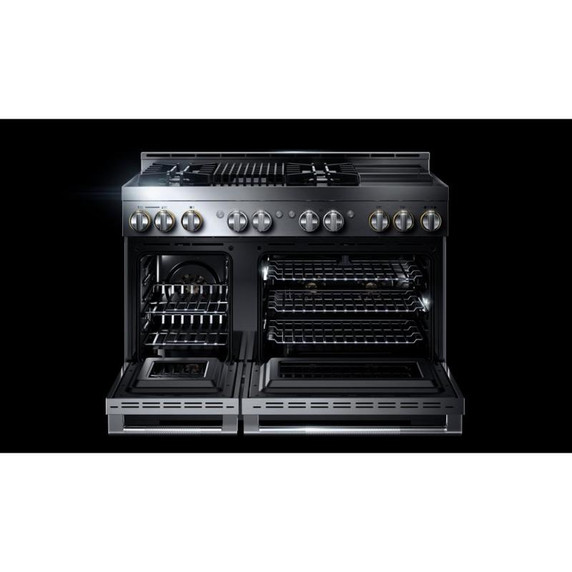 Jennair® 48" RISE™ Gas Professional-Style Range with Chrome-Infused Griddle and Infrared Grill JGRP748HL