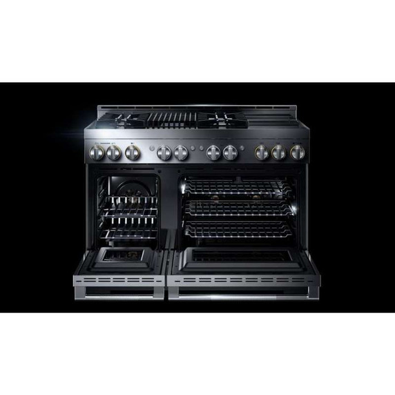 Jennair® 48" RISE™ Gas Professional-Style Range with Chrome-Infused Griddle and Infrared Grill JGRP748HL