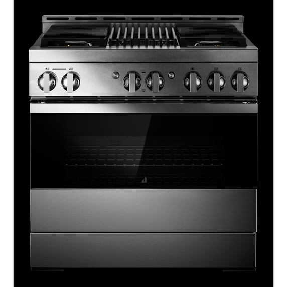 Jennair® 36" NOIR™ Gas Professional-Style Range with Infrared Grill JGRP636HM