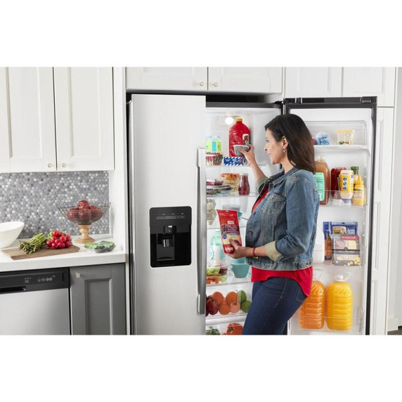 Amana® 33-inch Side-by-Side Refrigerator with Dual Pad External Ice and Water Dispenser ASI2175GRS