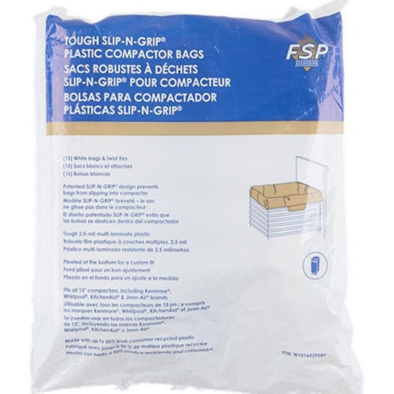 15 Pack-Plastic Compactor Bags-15" Models W10165295RP