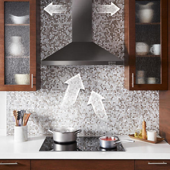Whirlpool® 30" Contemporary Black Stainless Wall Mount Range Hood WVW53UC0HV