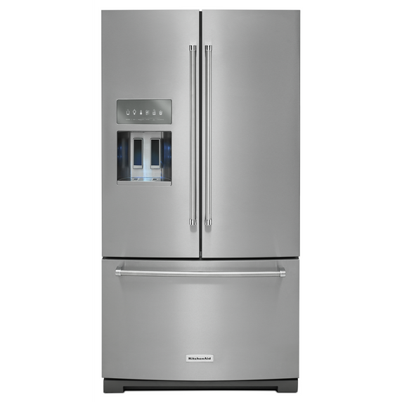 OPEN BOX 26.8 cu. ft. 36-Inch Width Standard Depth French Door Refrigerator with Exterior Ice and Water  KRFF507HPS