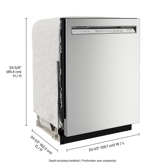 OPEN BOX Kitchenaid® 44 dBA Dishwasher in PrintShield™ Finish with FreeFlex™ Third Rack KDFM404KPS