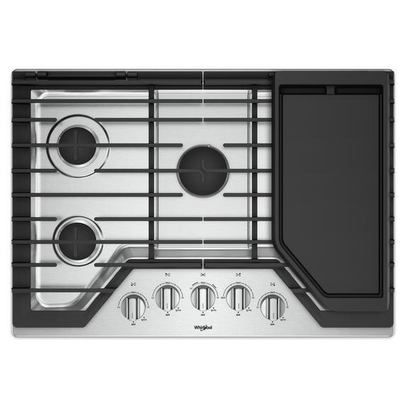 OPEN BOX Whirlpool® 30-inch Gas Cooktop with Griddle WCG97US0HS