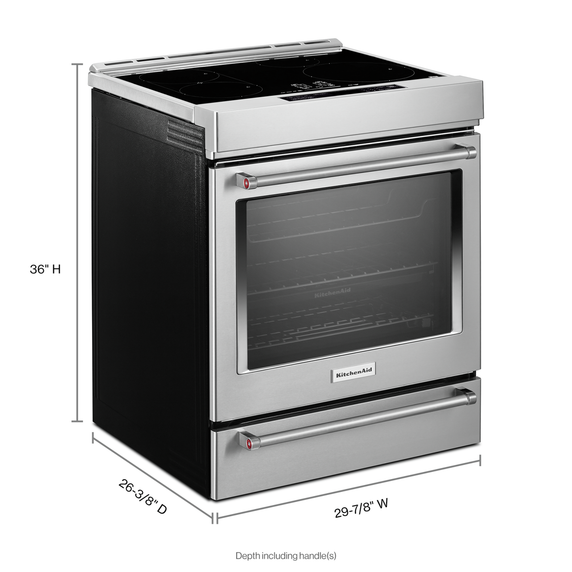 OPEN BOX Kitchenaid® 30-Inch 4-Element Induction Slide-In Convection Range with Air Fry KSIS730PSS