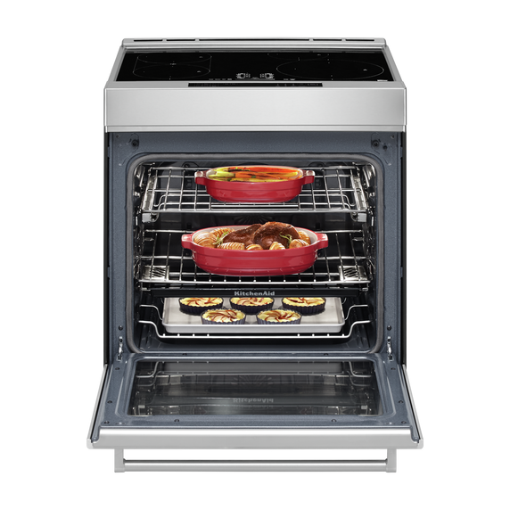 OPEN BOX Kitchenaid® 30-Inch 4-Element Induction Slide-In Convection Range with Air Fry KSIS730PSS