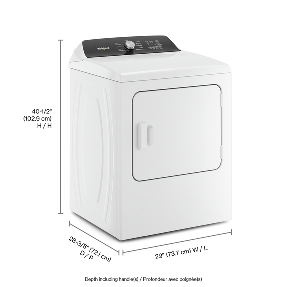 OPEN BOX 7.0 Cu. Ft. Top Load Electric Moisture Sensing Dryer with Steam YWED5050LW