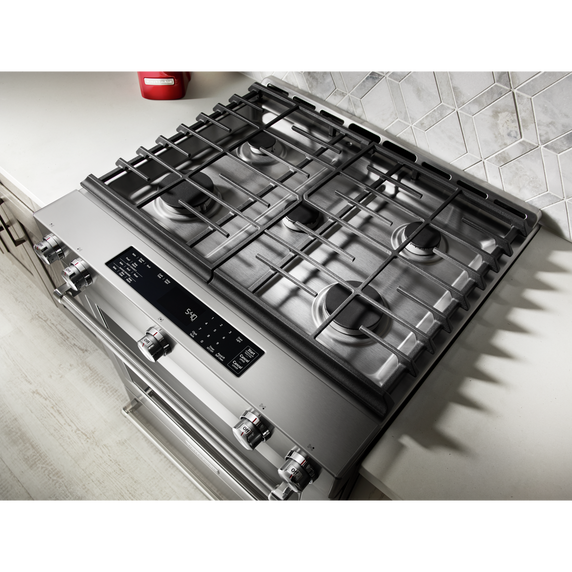OPEN BOX Kitchenaid® 30-Inch 5 Burner Gas Convection Slide-In Range with Baking Drawer KSGB900ESS