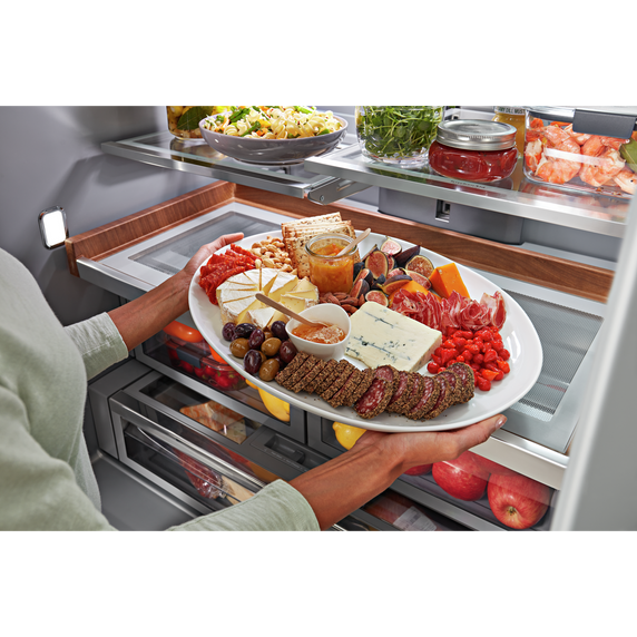 "OPEN BOX Kitchenaid® 26.8 Cu. Ft. Standard-Depth French Door Refrigerator with Exterior Ice and Water Dispenser KRFF577KPS