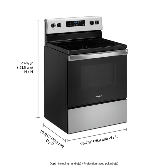 OPEN BOX Whirlpool® 5.3 cu. ft. Electric Range with Frozen Bake™ Technology YWFE515S0JS