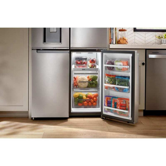 Whirlpool® 36-Inch Counter Depth 4 Door Refrigerator with Ice Maker in Door WRQC7836RZ
