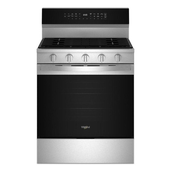 Whirlpool® 30-inch Smart Gas Range with True Convection, Steam/Self Cleaning, Rapid Preheat 5.3 CuFt Capacity WFGS7530RZ