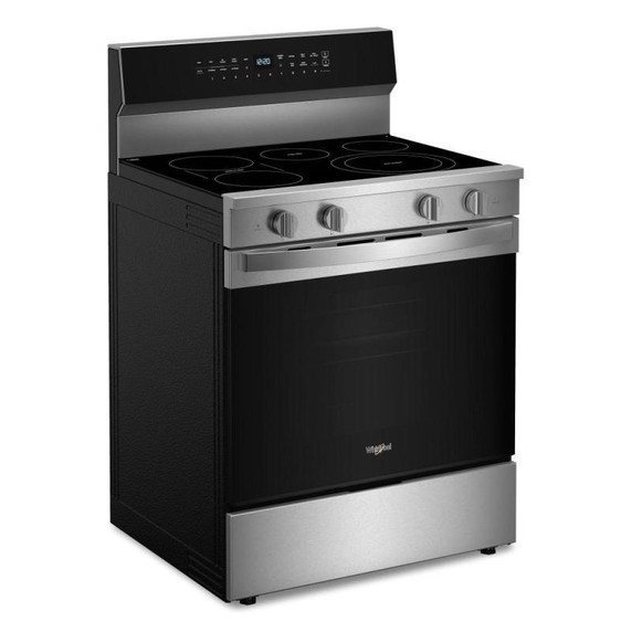 Whirlpool® 30-inch Smart Electric Range with  True Convection, No Preheat Air Fry, WipeClean™ Coating, Steam/Self Cleaning, Rapid Preheat 5.3 CuFt Capacity YWFES7530RZ