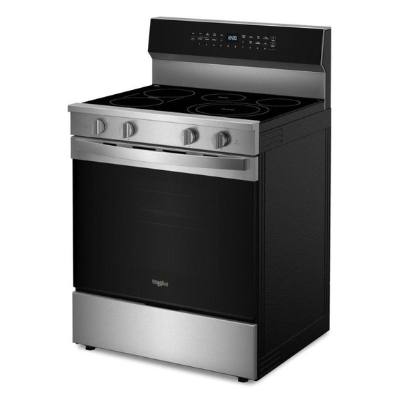 Whirlpool® 30-inch Smart Electric Range with  True Convection, No Preheat Air Fry, WipeClean™ Coating, Steam/Self Cleaning, Rapid Preheat 5.3 CuFt Capacity YWFES7530RZ
