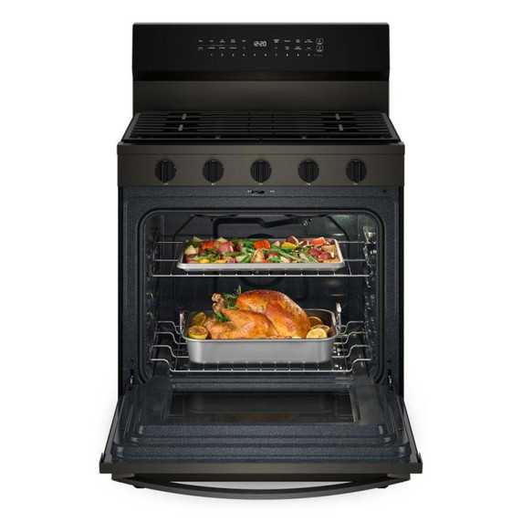 Whirlpool® 30-inch Smart Gas Range with True Convection, Steam/Self Cleaning, Rapid Preheat 5.3 CuFt Capacity WFGS7530RV