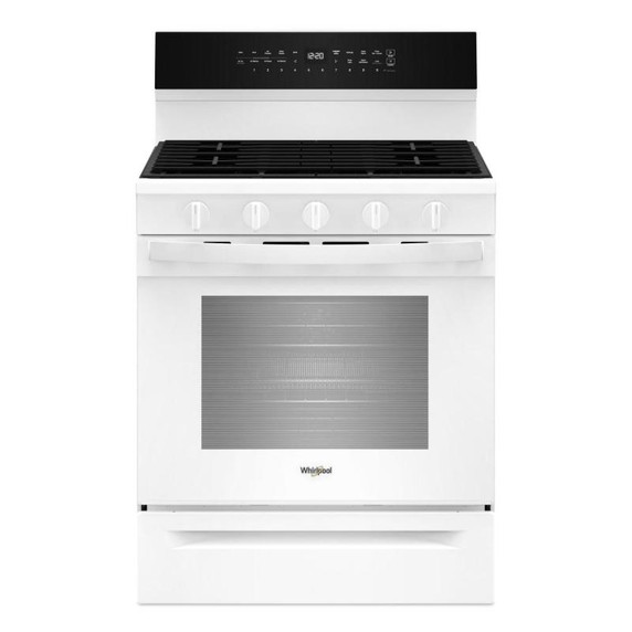 Whirlpool® 30-inch Smart Gas Range with True Convection, Steam/Self Cleaning, Rapid Preheat 5.3 CuFt Capacity WFGS7530RW