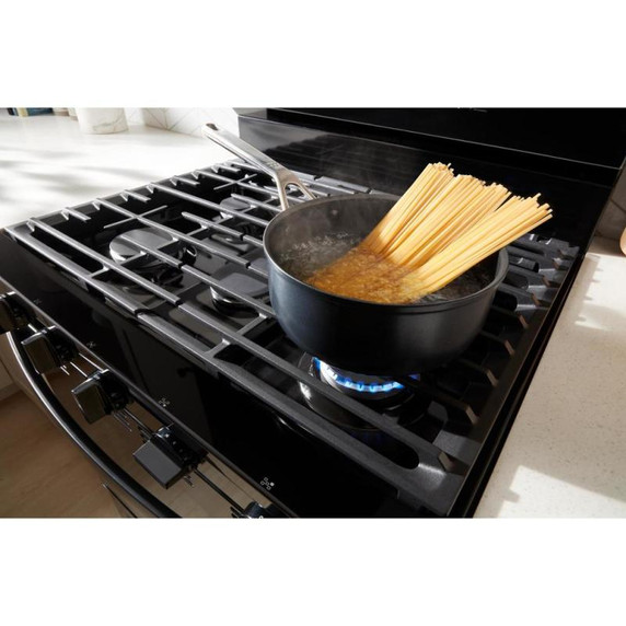 Whirlpool® 30-inch Smart Gas Range with True Convection, Steam/Self Cleaning, Rapid Preheat 5.3 CuFt Capacity WFGS7530RB
