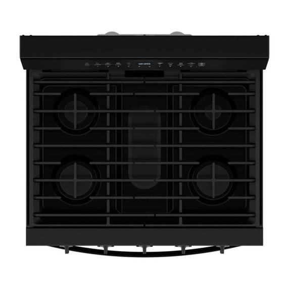 Whirlpool® 30-inch Smart Gas Range with True Convection, Steam/Self Cleaning, Rapid Preheat 5.3 CuFt Capacity WFGS7530RB